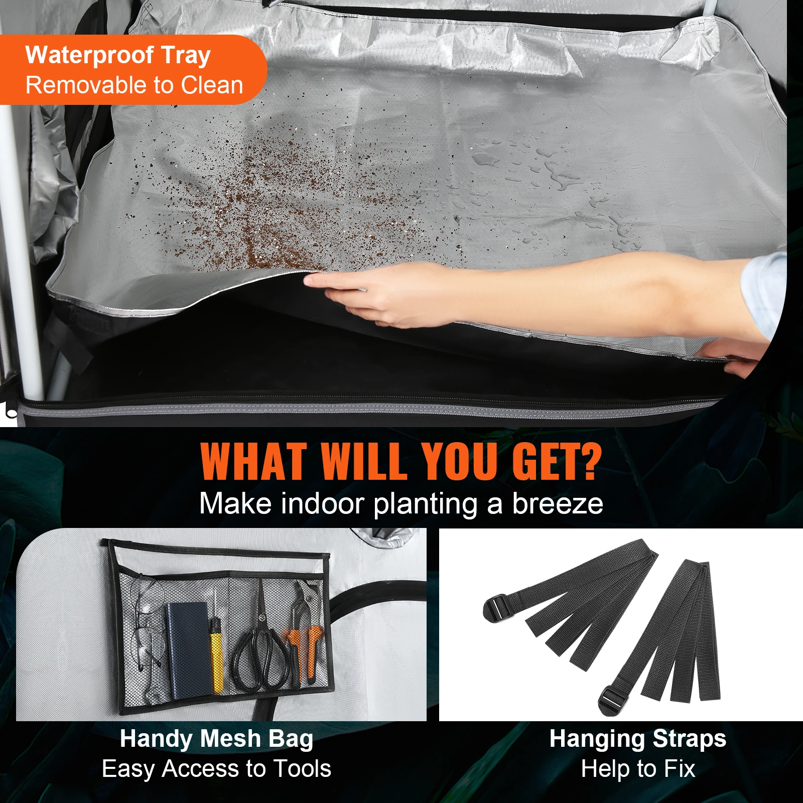 5x5 Grow Tent High Reflective 2000D Mylar Hydroponic Growing Tent VEVOR grow tent