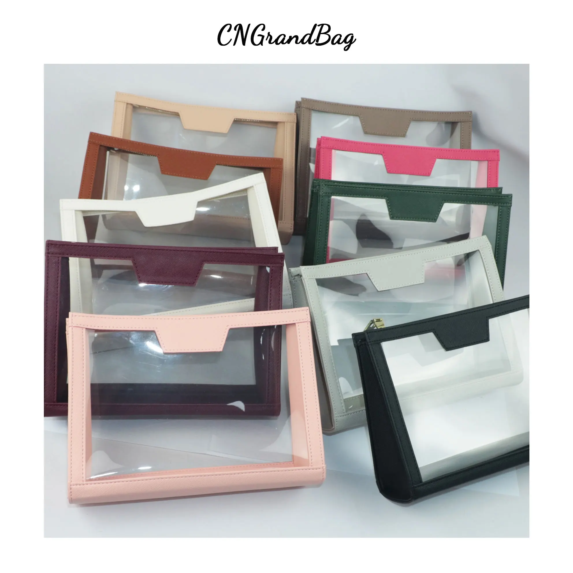 Customizable Letters Transparent PVC Cosmetic Bag for Women Waterproof Clear Makeup Bags Make Up Organizer Storage Wash Bag 4