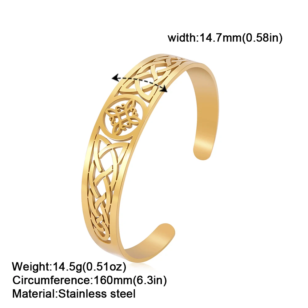 VASSAGO Bracciale Nodo Streghe In Acciaio Inox – Con Perla Blu, Regolabile, Simbolo Wiccan