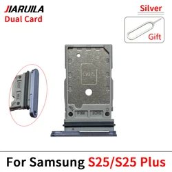Enhanced Dual SIM and SD Card Tray Holder Adapter (S25 S25 Plus Silver)