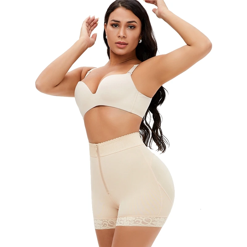 

High Compression Underwear Shorts Waist Trainer Body Shaper Fajas Corset Sexy Shapewear Zipper Butt Lifter Tummy Control Panties