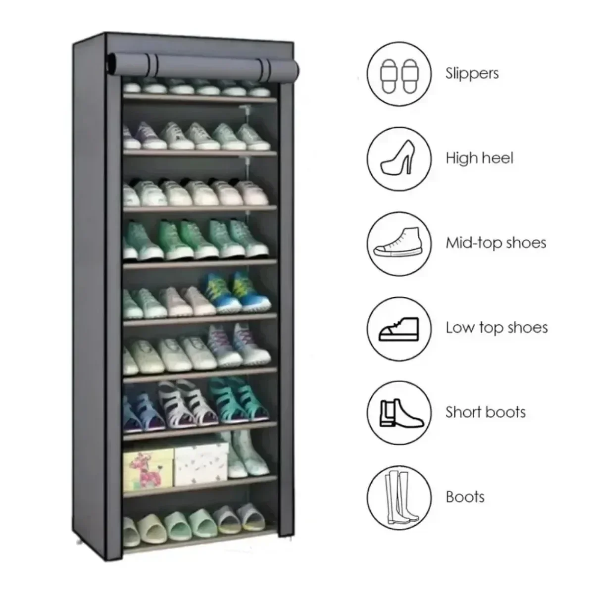 Multilayer Nonwoven Shoe Rack Dustproof Shoe Cabinet Organizer Multilayer Minimalist Home Furniture Space-saving Dustproof Shelf
