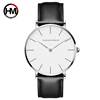 Hanna Martin Mens Watch Top Brand Fashion Men's Clock Quartz Movement Black Men's Leather Waterproof Wristwatches Reloj Hombre 1