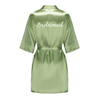 Robes en Satin de soie grande taille peignoir de mariage mariée demoiselle d'honneur mère demoiselle d'honneur robe femmes vêtements de nuit vert sauge 5