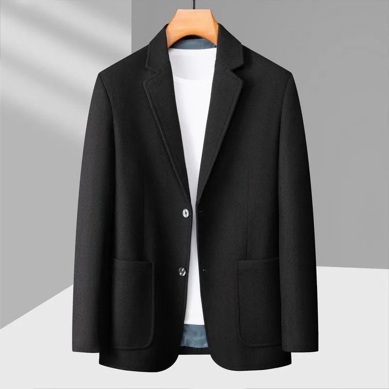 Spring and Autumn New Men's Fashion British Style Work Wedding Plus-size Casual Fat Loose Senior Sense Plus Fat Business Blazer 5