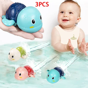 3PCS Wind-Up Swimming Turtle Bath Toys 1