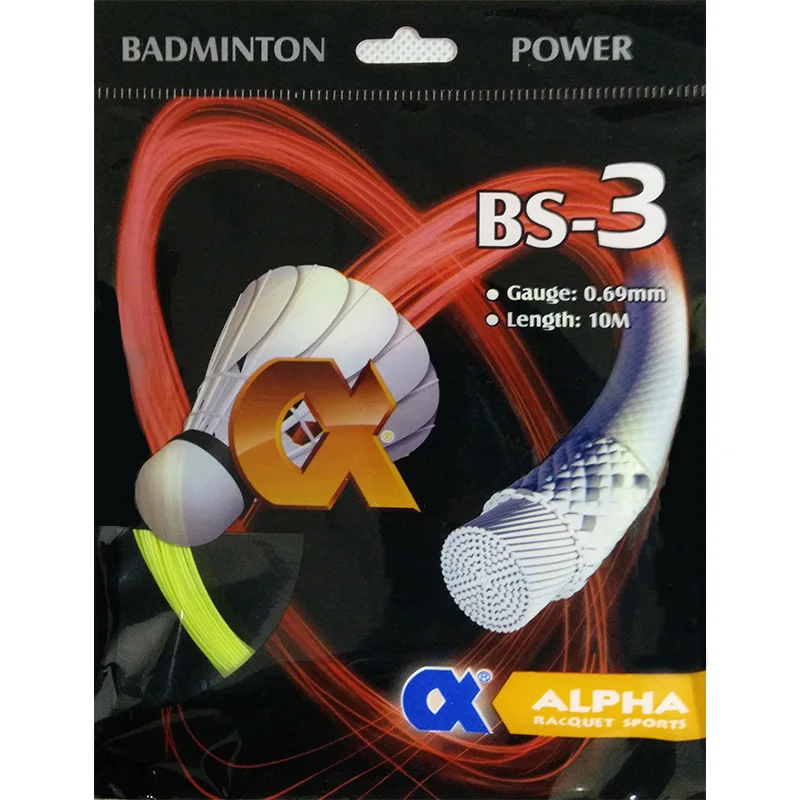 Alpha 10Pcs Badminton String BS-3 0.69mm High Tensile Strength Multi-filament Hittling Sound and Repulsive Power