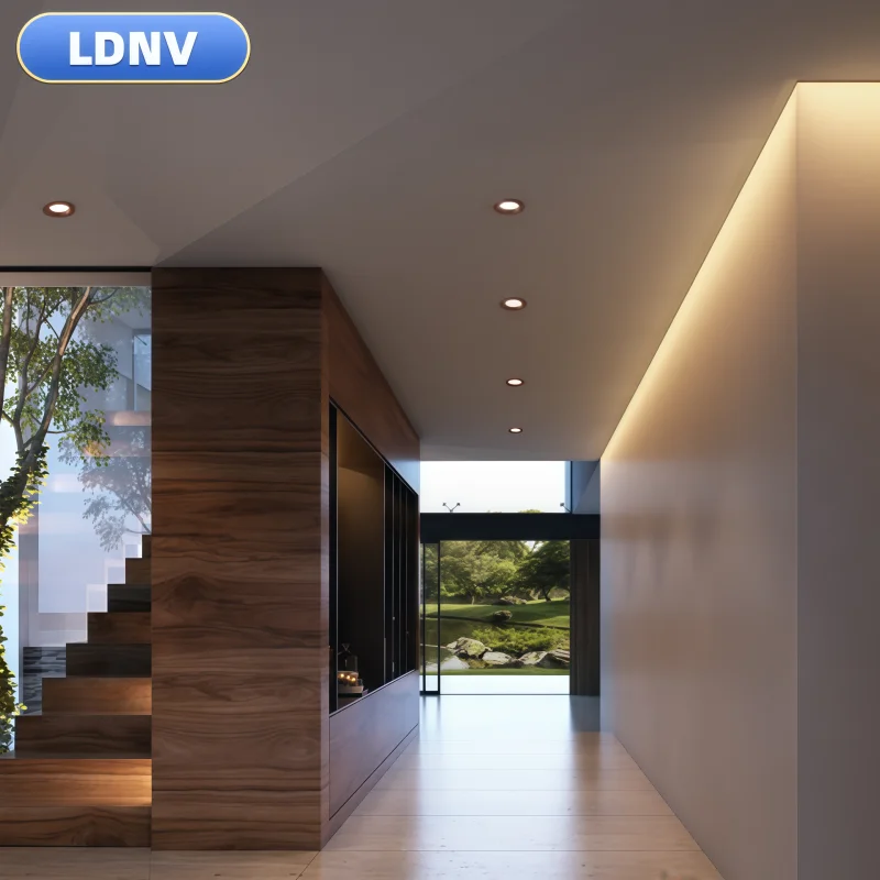 Led 레트로 통 매입형 호두 나뭇결 눈 보호 침실 천장 조명 천장 조명 통 LDNV