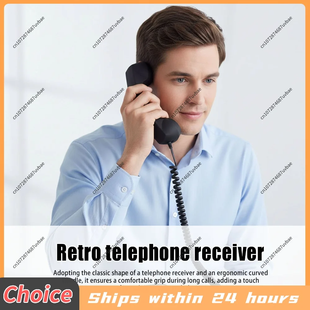 Retro Handset Type-C Landline Receiver - Vintage Wired Telephone Headset for Mobile and Video Conference