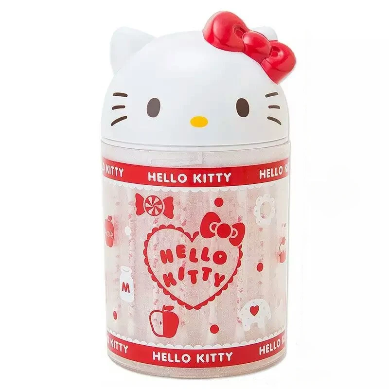 

Sanrio Hello Kitty Cotton Swab Box My Melody Makeup Tools Storage Cylinder Cartoon Three-dimensional Shape Cotton Swab Cylinder