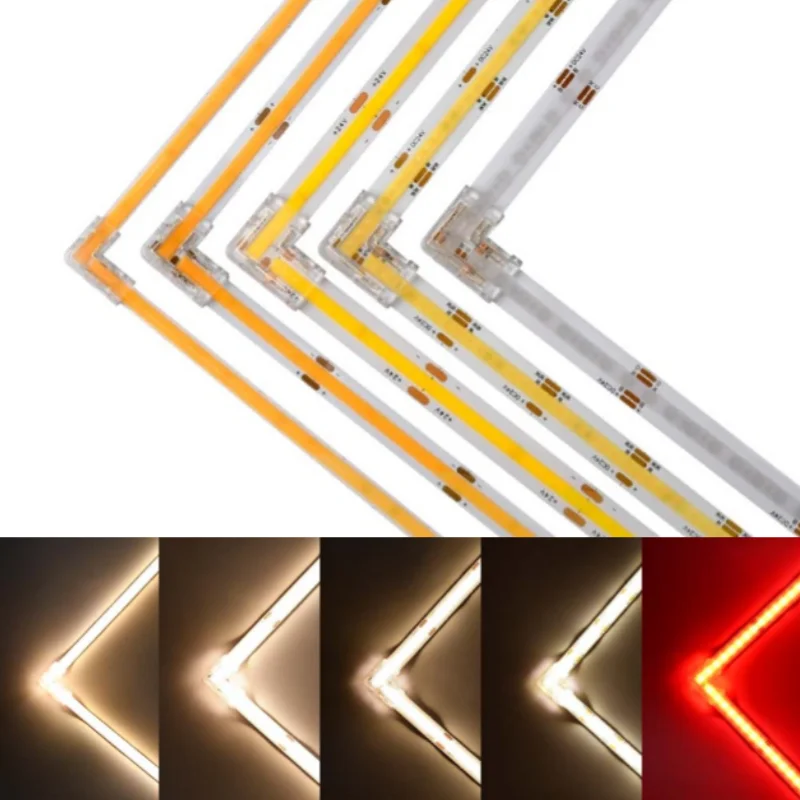 COB LED Wire Connector 2 3 4 Pin Connection Solderless Mini Buckle FCOB RGB CCT LED Strip Lights 5 8 10mm No Dark Area Connector