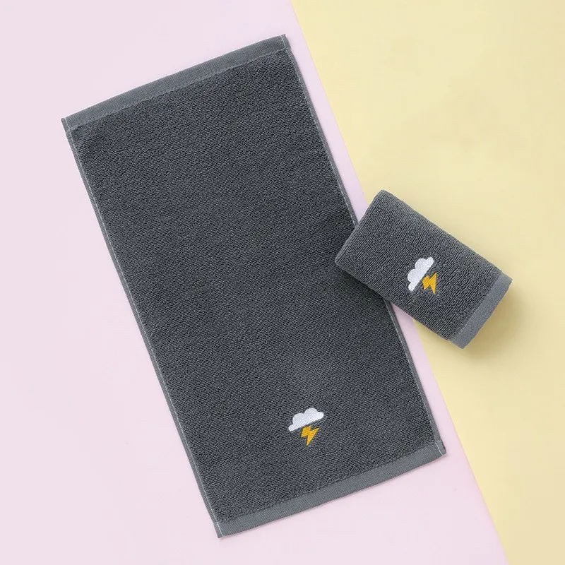 부드러운 자수 날씨 코튼 목욕 수건, 손수건, 샤워 수건, 얼굴 수건, 어린이 수건, 1PC