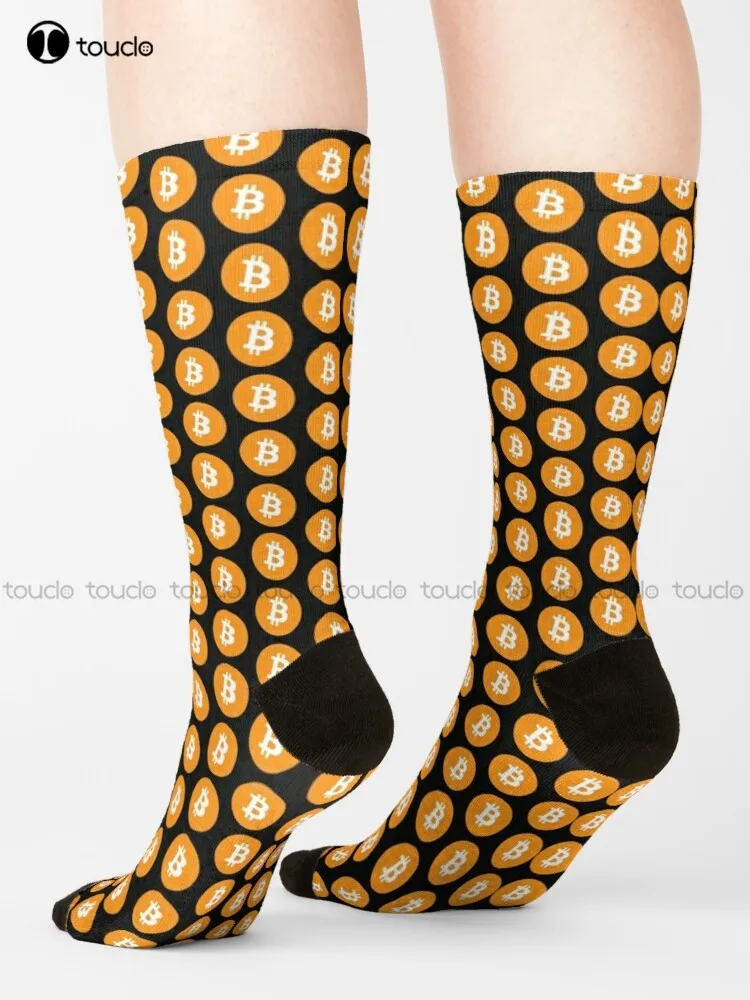 

Bitcoin Symbol Pattern Socks Usa Socks Personalized Custom Unisex Adult Teen Youth Socks Breathable Cotton 360° Digital Print