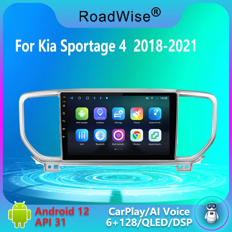 

Roawise Android 12 Car Radio Multimedia Carplay For Kia Sportage 4 QL 2018 2019 2020 2021 Navi 4G Wifi GPS DVD 2din 2 Din Sereo