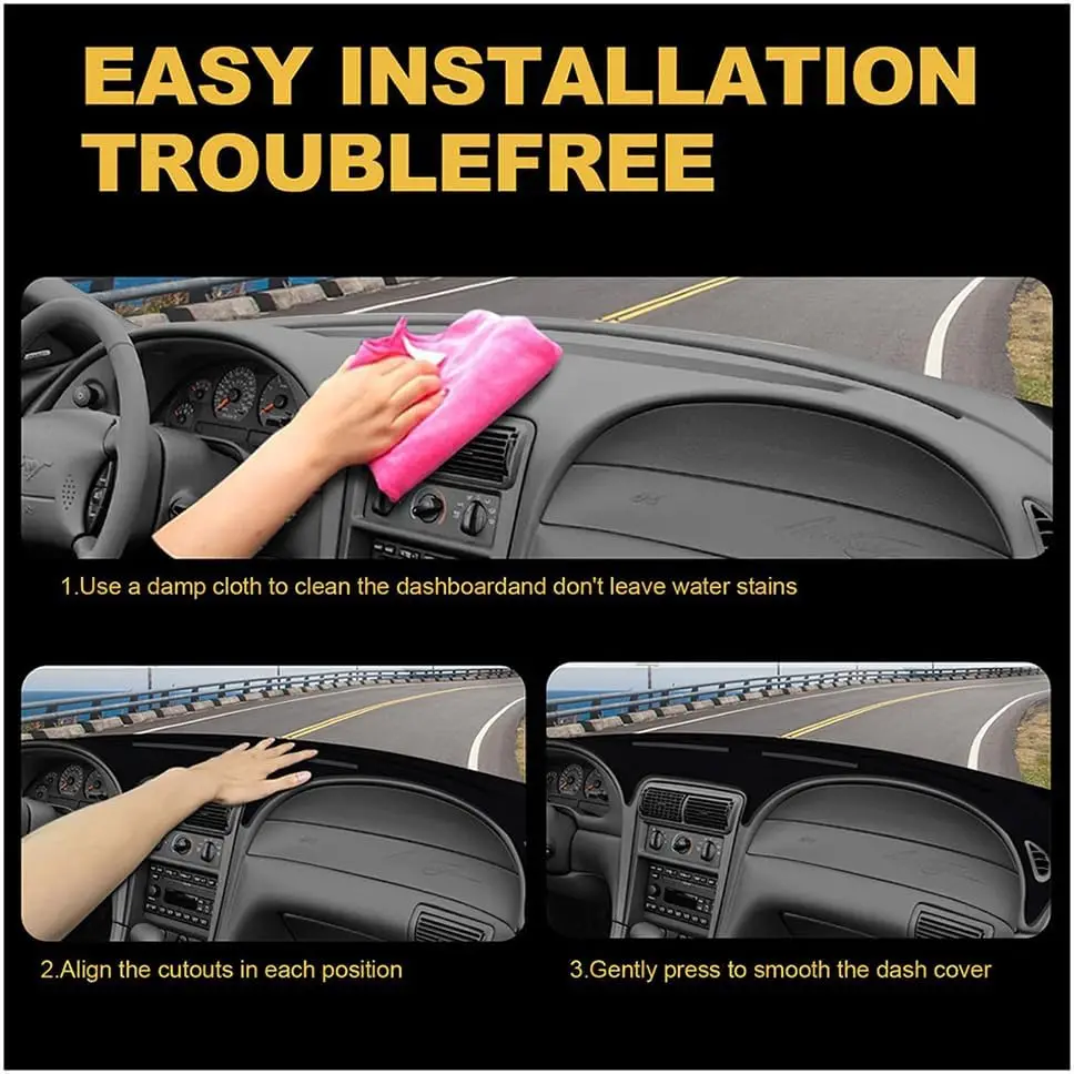 Premium Dash Cover Mat - Sunshade Glare & UV Protector