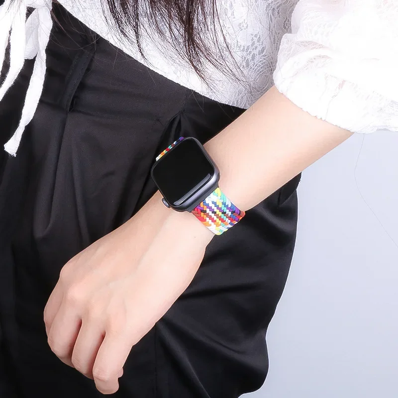 Braided Loop Elastic Watch Strap - Vibrant and Durable Design