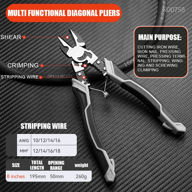 Multifunctional Universal Diagonal Pliers Needle Nose Pliers Hardware