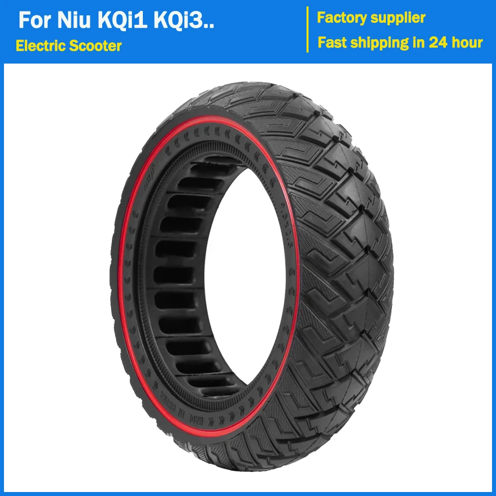 

9.5 Inch Solid Tire Wide Explosion-Proof for Niu KQi1 KQi2 KQi3 Electric Scooter Red Wing Pattern 9.5x2.5 Off-Road Tires Parts