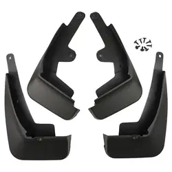 4 - Piece Car Tire Fender Set: Front and Rear Wheel Splash Guards with Screws (4pcs)
