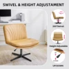 Redlife Criss Cross Chair with Rotating Adjustable Legs Office Chair Durable Pu Leather Wrapped Double Cushion for Home & Office 4