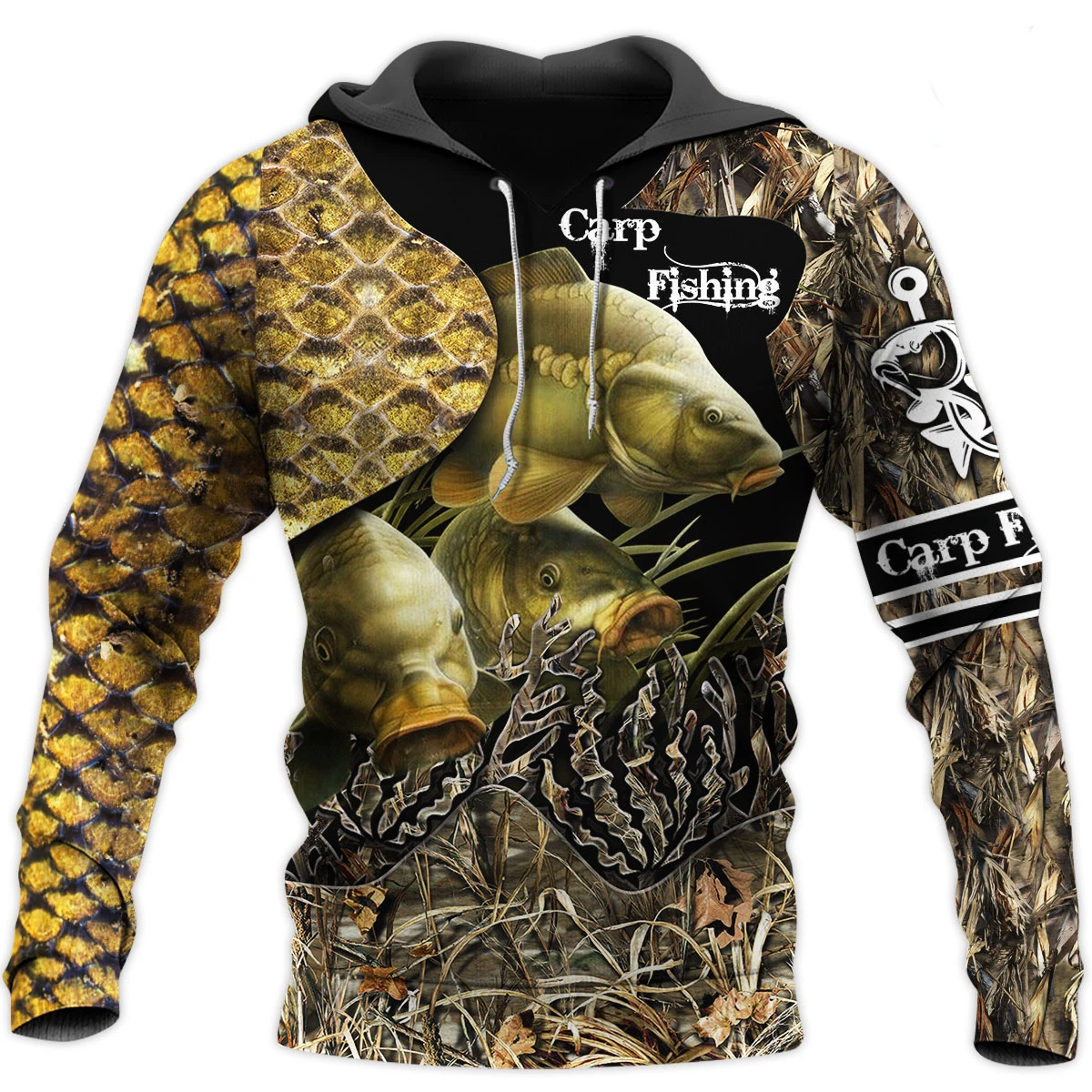 

3D All Over Printed Fashion Carp Fishing Pattern Mens Autumn Hoodie Sweatshirt Unisex Streetwear Casual Zip Jacket Pullover KJ78