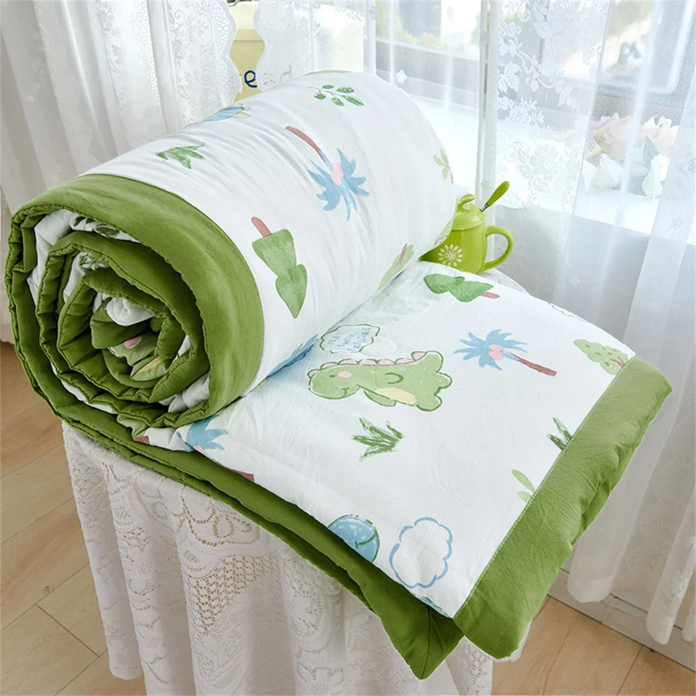 

Printing Summer Quilt Cotton Air Conditioning Throw Blanket Skin Friendly Bedroom Ice Cool Thin Bed Quilts Bedding Nap Blankets