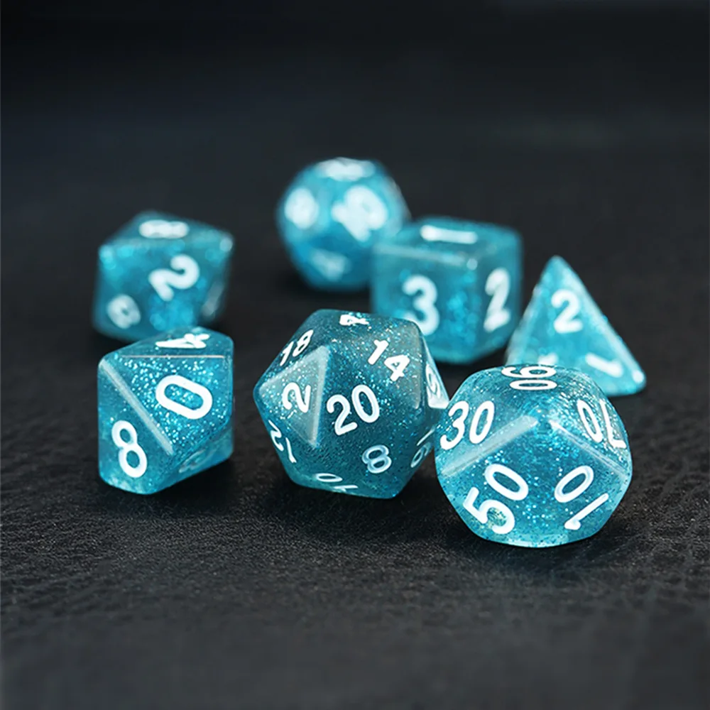 Polyhedral Dices Kit 7 Pcs For DND COC TRPG RPG Board Games Party