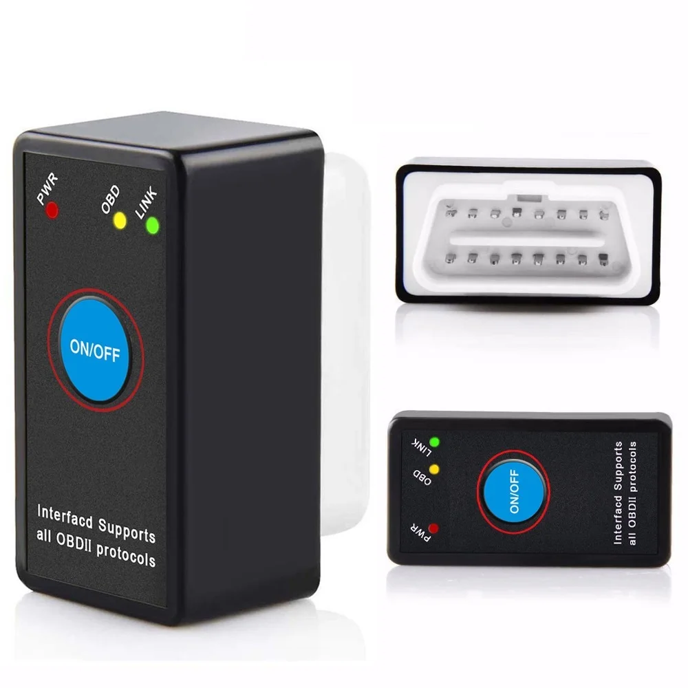 button V1.5 switch on/ off 327 code Reader car scanner bluetooth V1.5 elm327 move error code mini vehicle scanner phone work 327