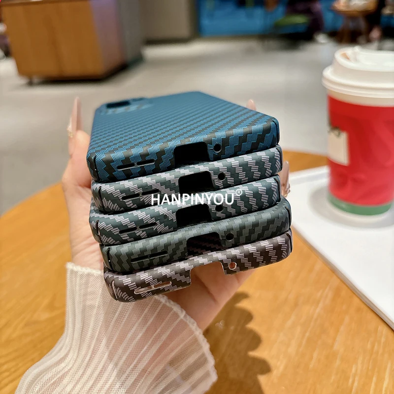 Sleek Anti-Fingerprint Carbon Fiber Matte Case with Shockproof Camera Protector