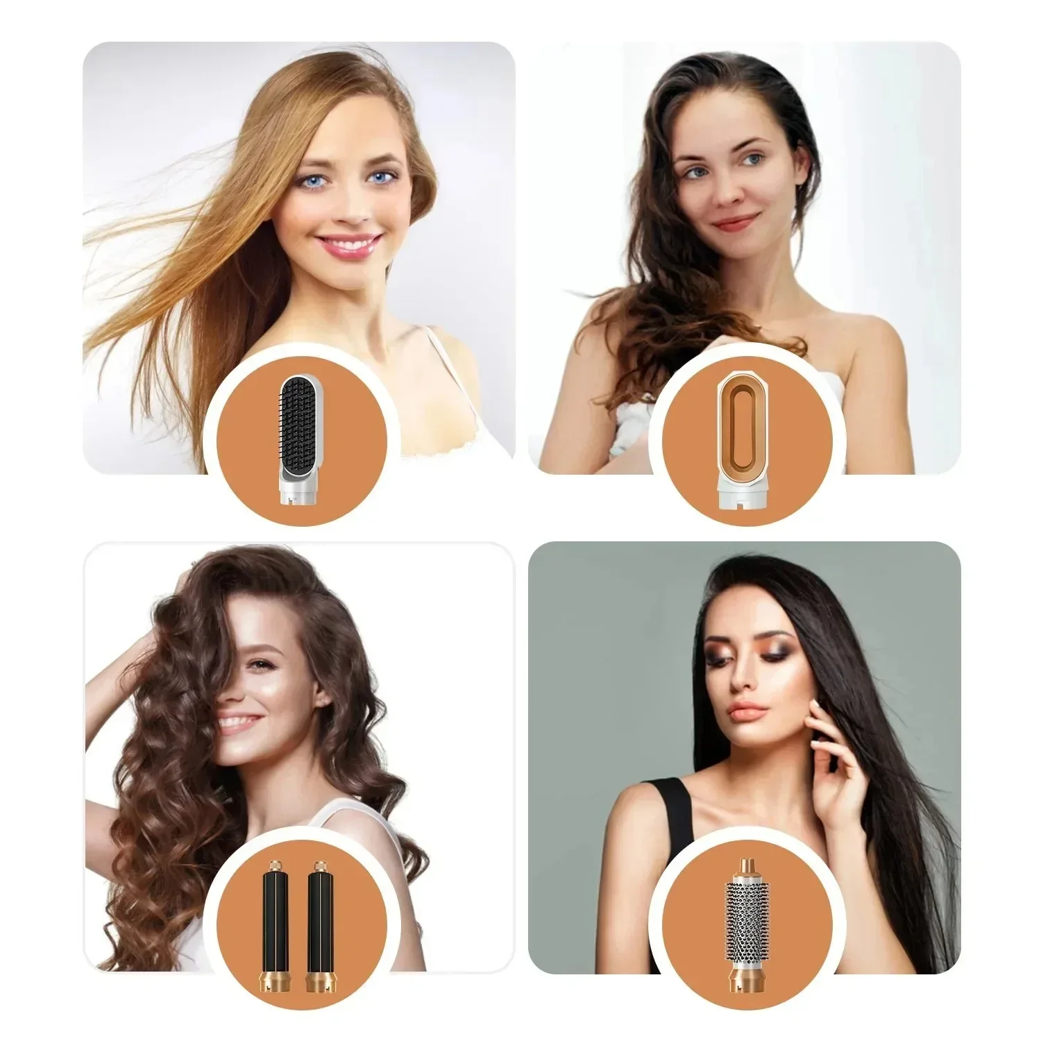 5IN1 Hot Air Brush Wrap Blow Dryer Electric Curling Iron Hair Curler Curling Iron Hair Straightener Styling Tool