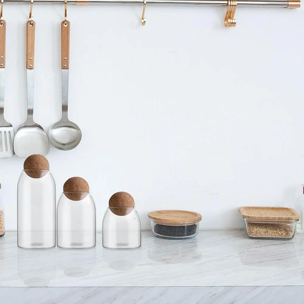 Cork Ball Glass Jar Storage Tank Sealed Tea Cans Grains Transparent Storage Jars 500Ml 90X100Mm 18 Cork Ball Glass Jar Storage Tank Sealed Tea Cans Grains Transparent Storage Jars 500Ml 90X100Mm