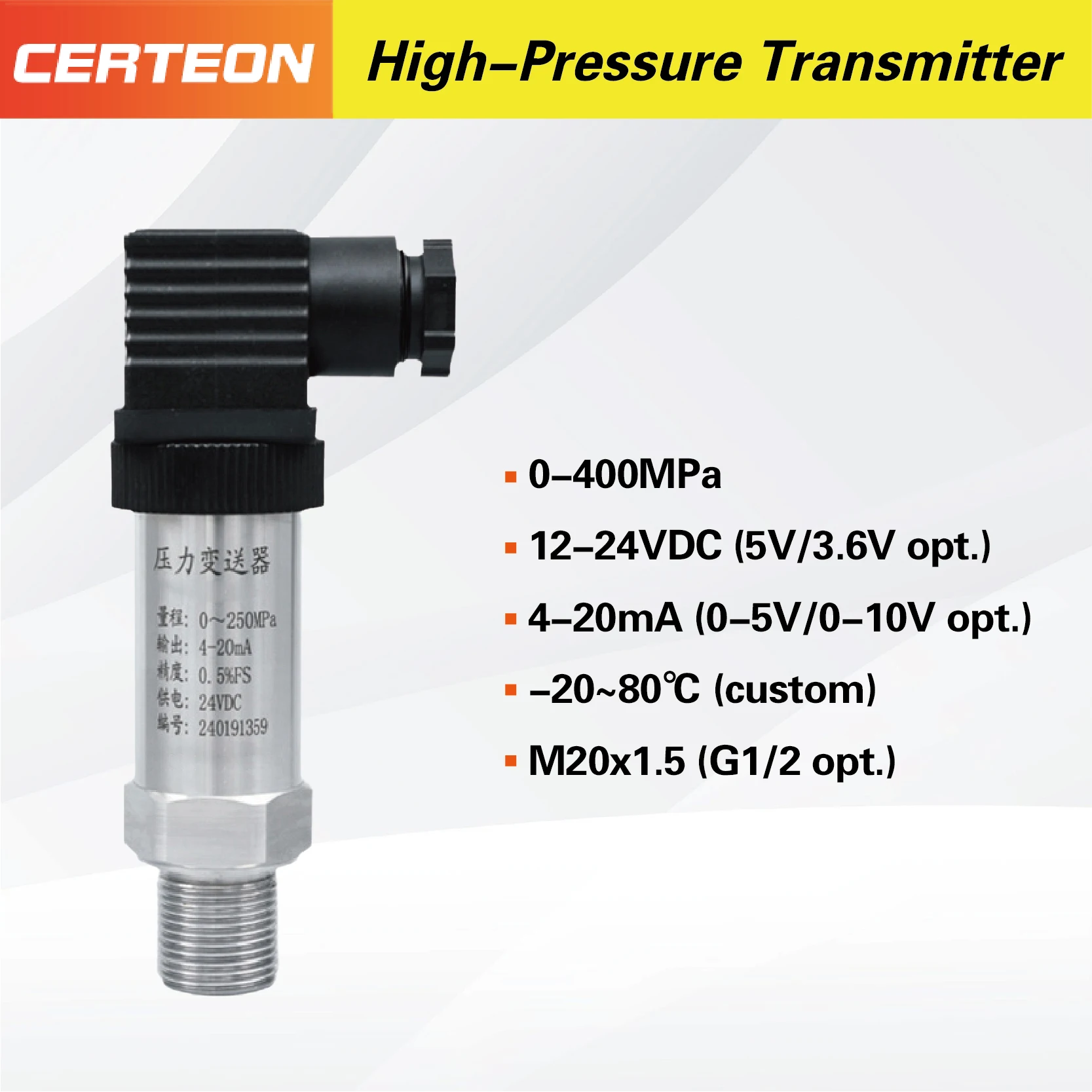 Pressure Sensor Transmitter 4-20mA 24VDC Hydraulic Industrial Oil Stainless Steel sensor module,pressure sensor module