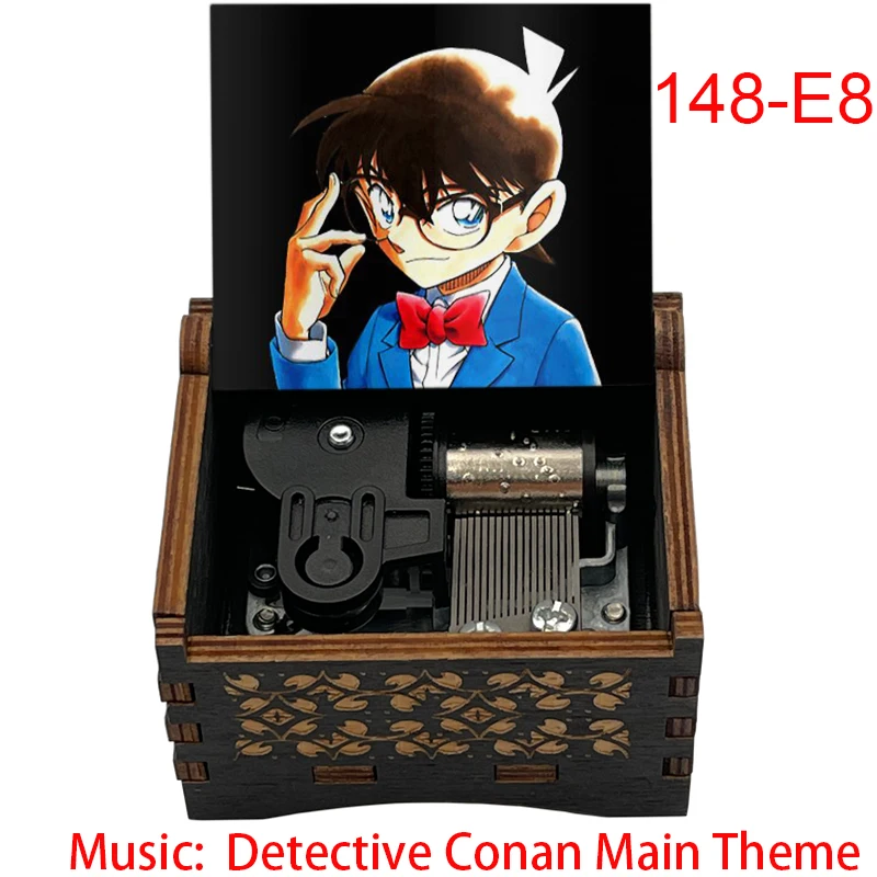 Music box anime Detective Conan black wooden mechanical 18 tones birthday gifts for fans new year party cosplay