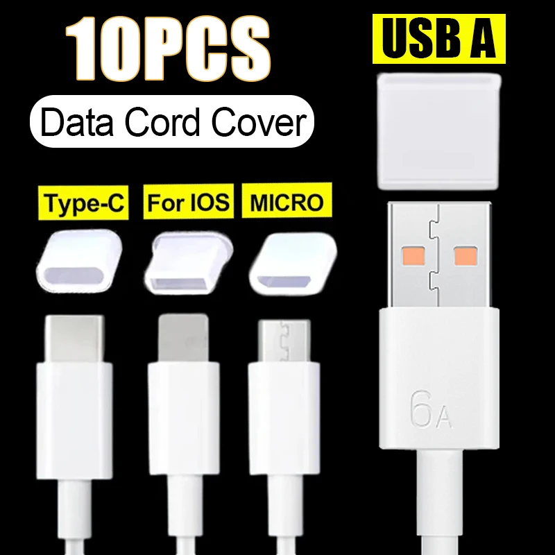 10 Tappi Antipolvere USB-C Con Cordino E Spazzola Pulente, Protezione Per Connettore Type-C Di Smartphone E Tablet (nero)