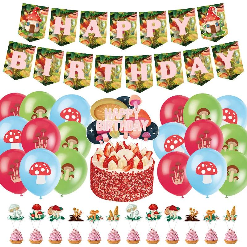 Decoração Para Aniversário Infantil, Casa Cogumelo Árvore, Floresta, Bolo,  Decoração Menino, Borboleta, Flor, Cupcake, Toppers, Bolos De Aniversário -  Utensílios Para Decoração De Bolo - AliExpress