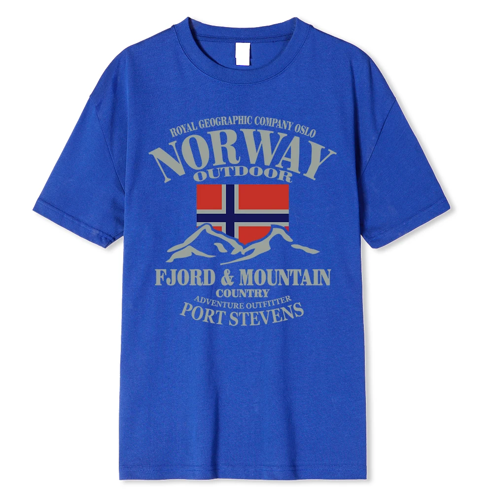 Vară Norvegia pavilion fiord munte T nebun hip hop bărbați tricou bumbac guler rotund Plus dimensiunea mânecă scurtă amuzant tricouri masculine_voghion.com
