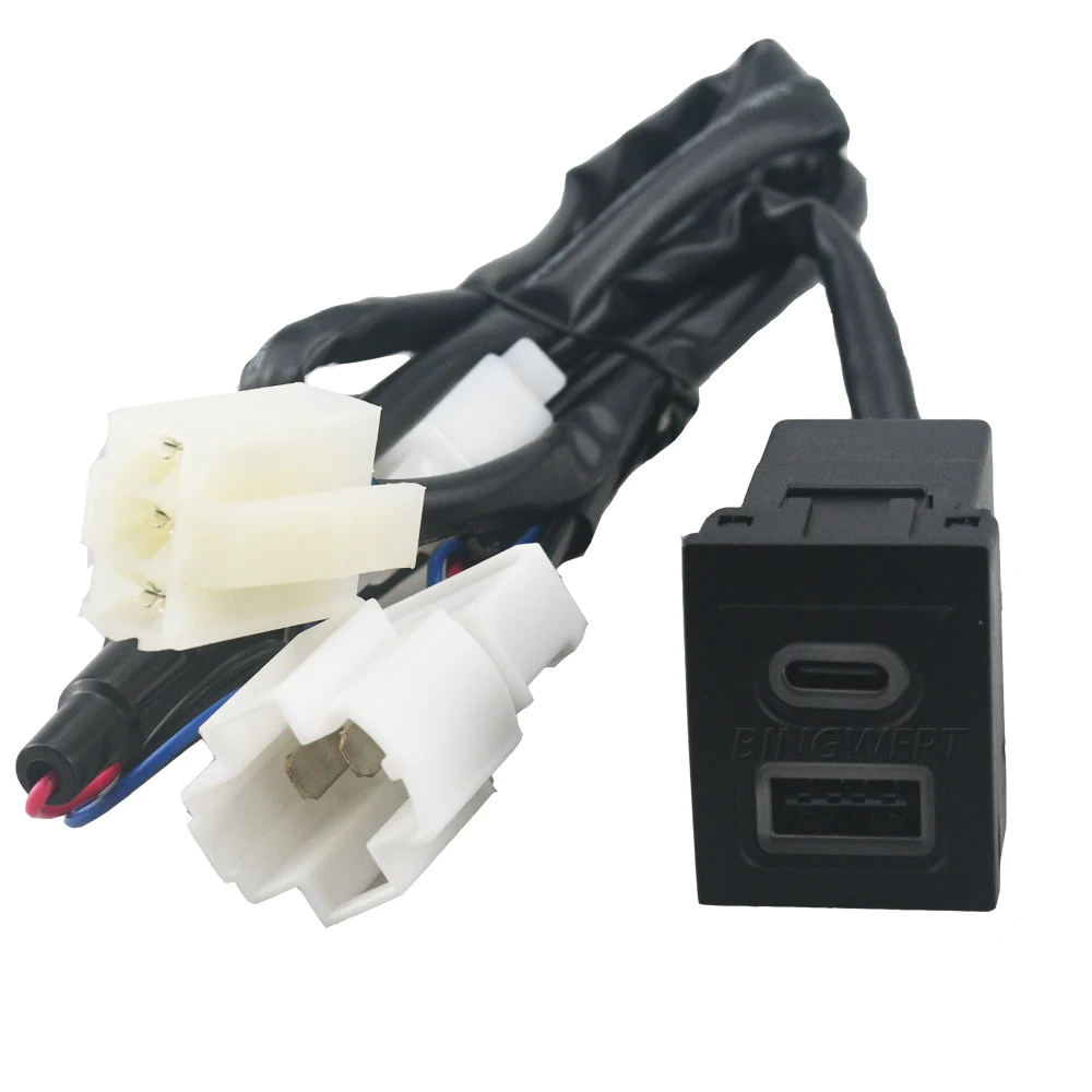 Car USB Charger PD Quick Charge QC3.0 Phone Charging Adapter Outlet Button For V