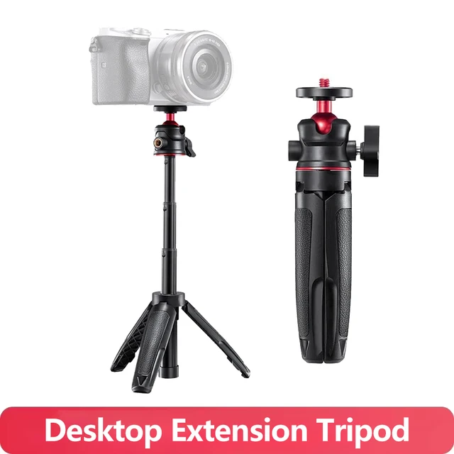 Extendable Desktop Tripod Handle Grip Stand With Flexible Ballhead 1/4 Screw Extend Mount for GoPro Phone Selfie Action Camera