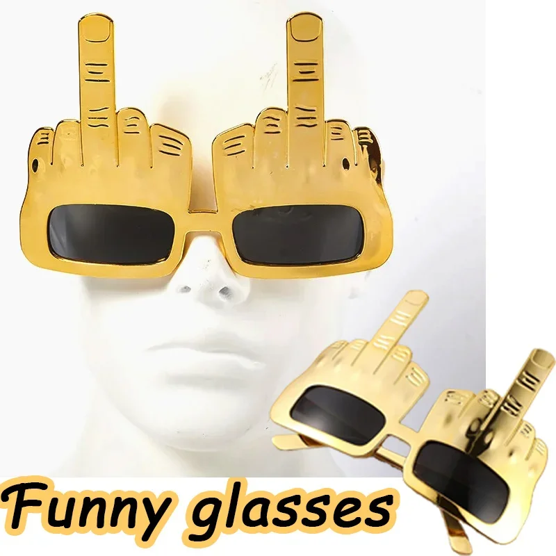 Creative Vertical Middle Finger Glasses, Decorative Props, Funny Sunglasses, Dance Party Props, Performances, Selfies, Glasses