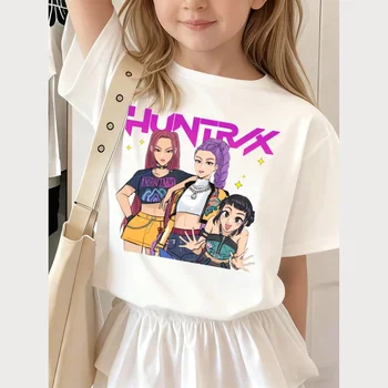 HUNTRX Cloth k-pop Demon Hunters T Shirt K pop Sleeve Rumi Mira Zoye Kpop Warriors T-shirt Huntrix kpop Tshirt Kids Clothing 1