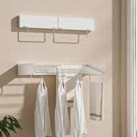 Indoor Folding Clothes Hanger Wall Hanging Invisible Drying Rack  Balcony Clothesline Pole Hanger Towel Rack 1