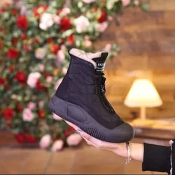 Retro Waterproof Snow Boots 2023 Winter New Soft Sole Vulcanized Cotton Shoes with Plush Insulation High Top Women's Shoes Traf
