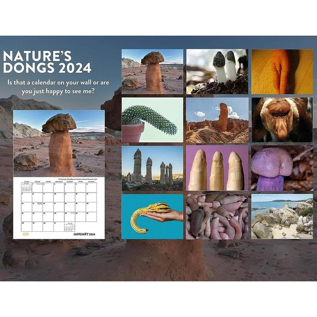 Nature's Dick Pics-Calendrier familial suspendu, calendriers amusants,  calendrier de farce, licence murale 2024 - AliExpress