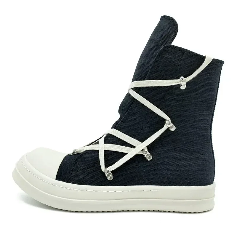RO High Quality Spring Casual Shoes Women Boots Trend 2023 Platform Men's and Women's High Top All Match Canvas Shoes Sneakers