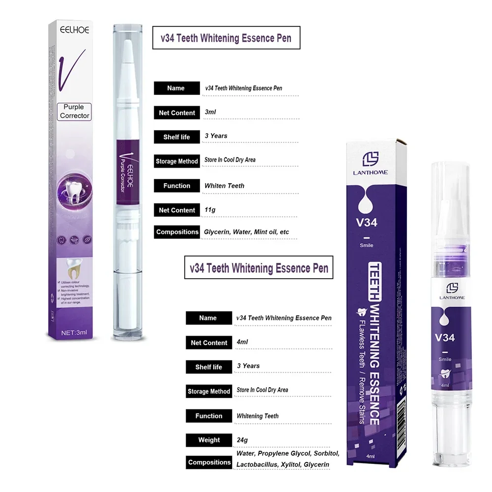 Oral Hygiene Care Teeth Whitening Toothpaste Mousse Color Corrector Essence Serum Tooth Cleaning Powder Dental Stain Remove V34