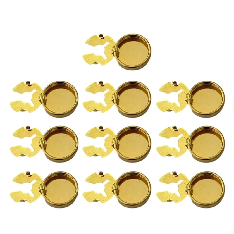 Brass Round Cuff Button Covers - 10pcs Imitation Cufflinks for Mens Formal Shirts and Weddings