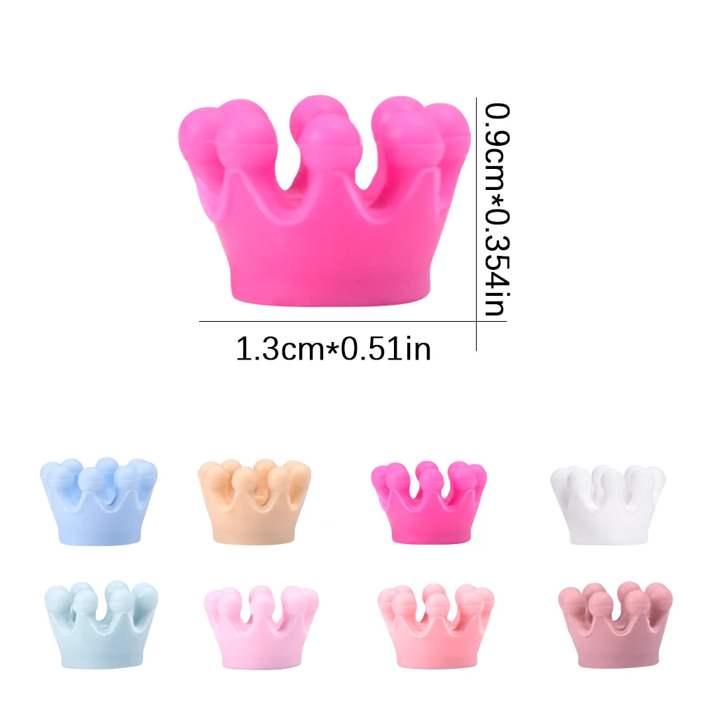 LOFCA 20pcs 부드러운 새로운 실리콘 작은 크라운 초점 치아발육 구슬 세트 DIY 팔찌 목걸이 쥬얼리 공예 액세서리