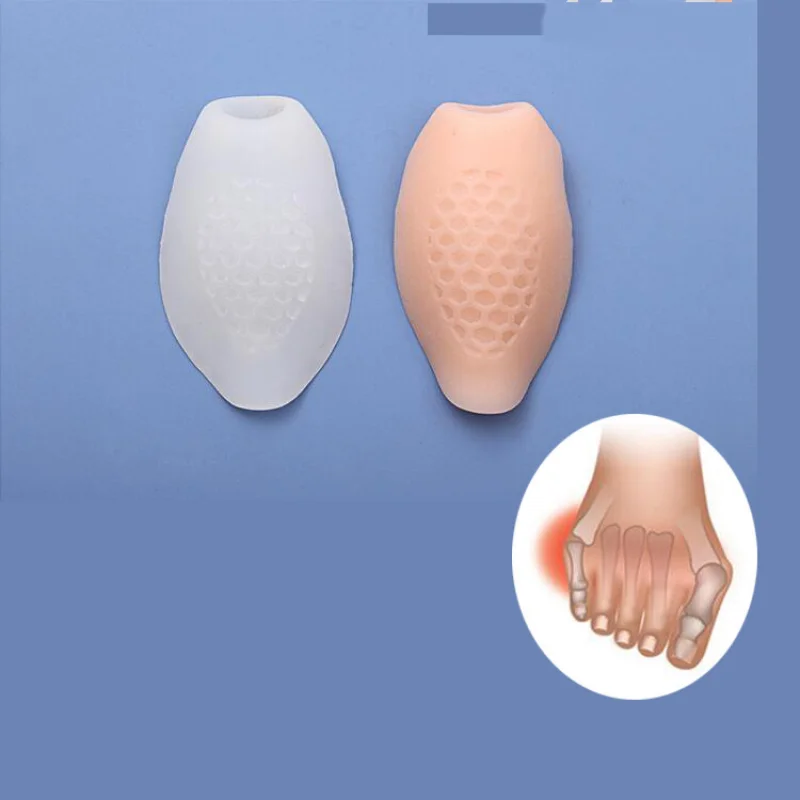 1pair Hallux Valgus Silicone Corrector Foot Care Toe Separator Finger Protector Bunion Straightener Pedicure Foot Care Tool