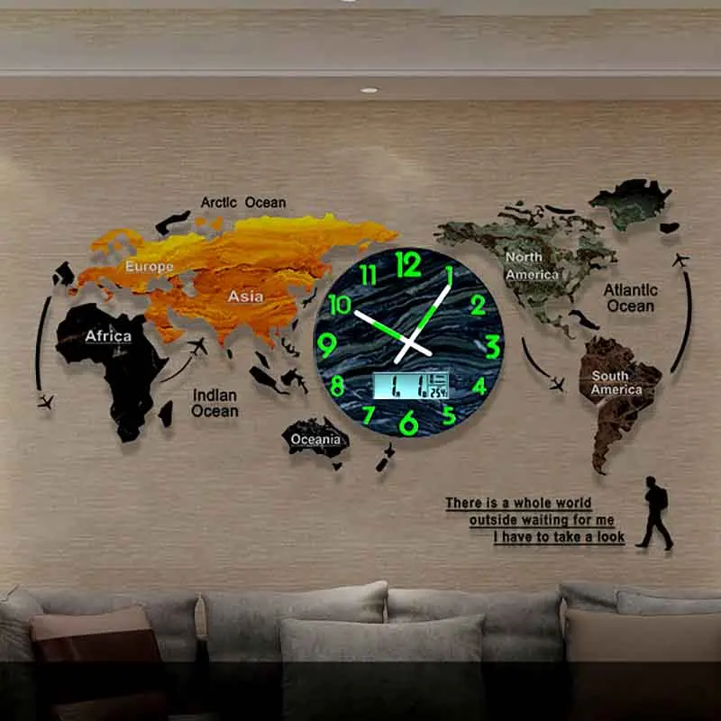 Orologio Da Parete Decorativo Moderno In Metallo – Grande Design Artistico 3D – Silenzioso Per Soggiorno, Cameretta, Ufficio - 2