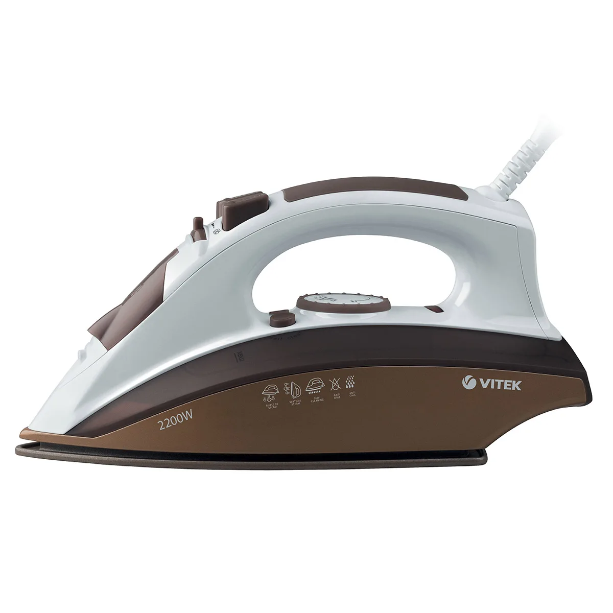 Утюг VITEK VT-1209 BN (Мощность 2200 Вт резервуар для воды 280 мл паровой удар вертикальное